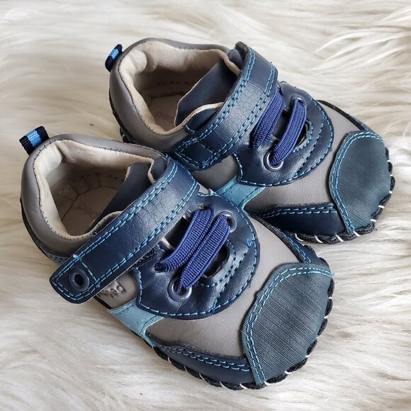 Pediped Franklin Navy/Gray Boy Shoes SZ 6-12 Months - Picture 4 of 12